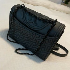 Tory Burch Fleming Matte Black Small Crossbody